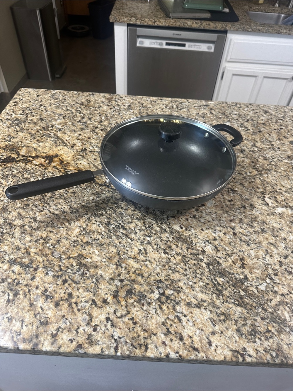 The Pampered Chef Black Nonstick Wok with Glass Lid